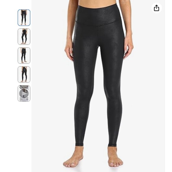 Colorfulkoala Essential Matte Faux Leather Leggings *27" - Black - Size Small - Picture 4 of 16